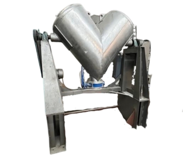 10 Cu Ft SS V blender with liquid/solids bar